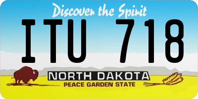 ND license plate ITU718