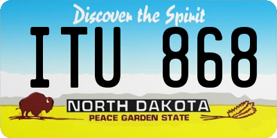 ND license plate ITU868