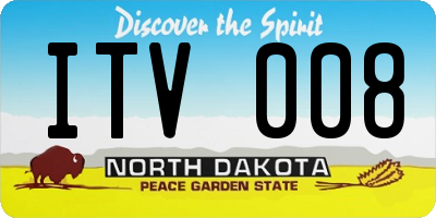 ND license plate ITV008