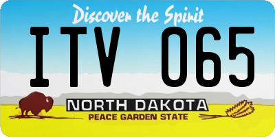 ND license plate ITV065