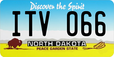 ND license plate ITV066