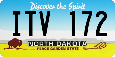 ND license plate ITV172