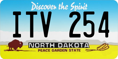 ND license plate ITV254
