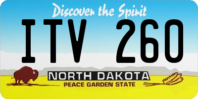 ND license plate ITV260
