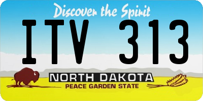 ND license plate ITV313