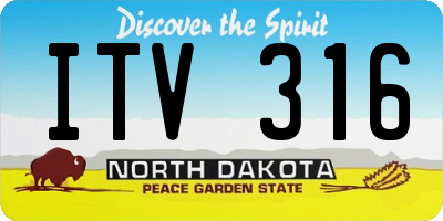 ND license plate ITV316
