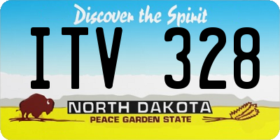 ND license plate ITV328