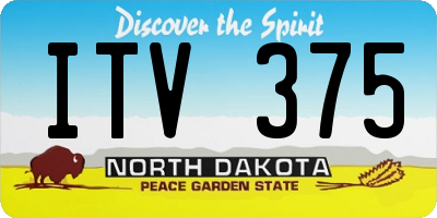 ND license plate ITV375