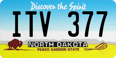 ND license plate ITV377
