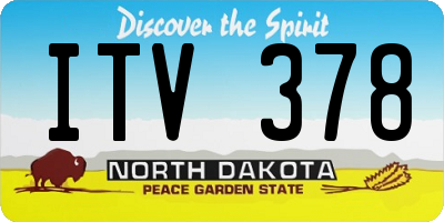 ND license plate ITV378
