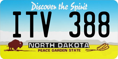 ND license plate ITV388