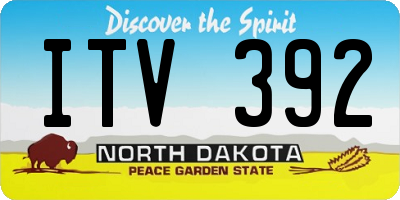 ND license plate ITV392