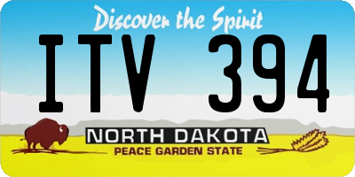 ND license plate ITV394
