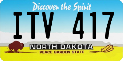 ND license plate ITV417
