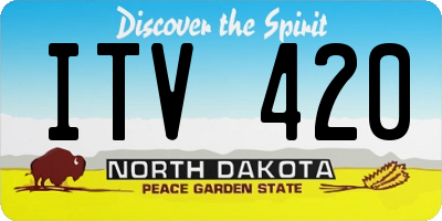 ND license plate ITV420