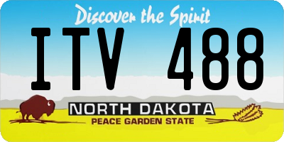 ND license plate ITV488