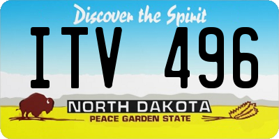 ND license plate ITV496