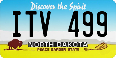 ND license plate ITV499