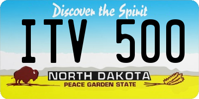ND license plate ITV500