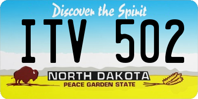 ND license plate ITV502