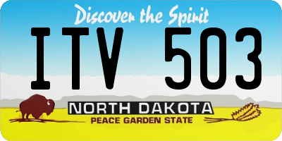 ND license plate ITV503