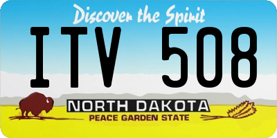 ND license plate ITV508