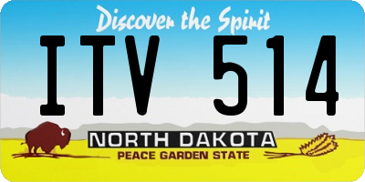 ND license plate ITV514