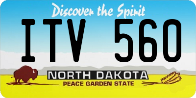 ND license plate ITV560