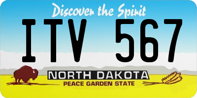 ND license plate ITV567
