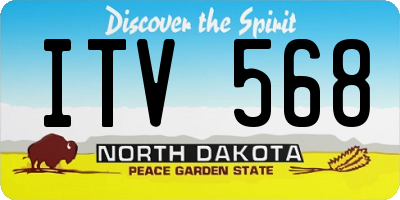 ND license plate ITV568