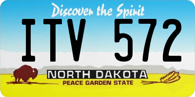ND license plate ITV572