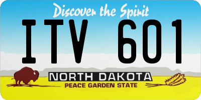 ND license plate ITV601