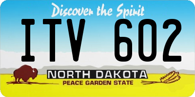 ND license plate ITV602