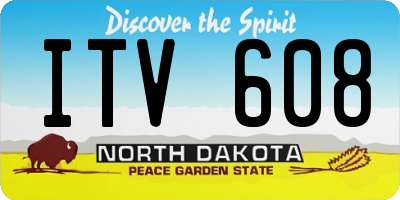 ND license plate ITV608