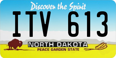 ND license plate ITV613