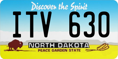 ND license plate ITV630