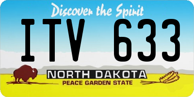 ND license plate ITV633