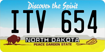 ND license plate ITV654