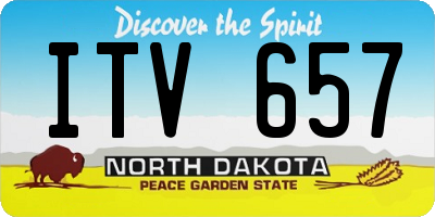 ND license plate ITV657