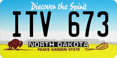 ND license plate ITV673