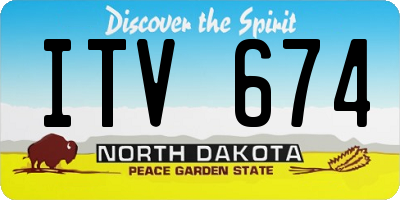 ND license plate ITV674