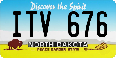 ND license plate ITV676