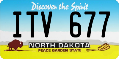 ND license plate ITV677