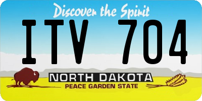 ND license plate ITV704