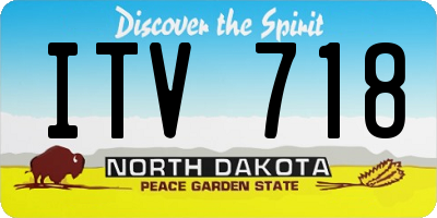 ND license plate ITV718