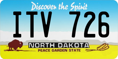 ND license plate ITV726