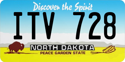 ND license plate ITV728