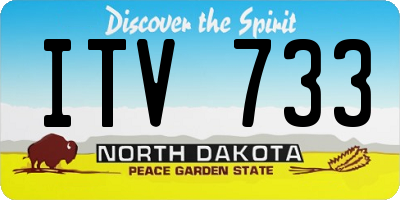 ND license plate ITV733