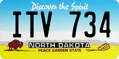 ND license plate ITV734