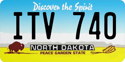 ND license plate ITV740